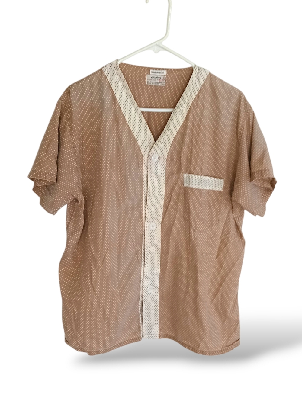 Faultless by Enro Retro Button Down Blouse wash'n'wear Polka Dot 70s Nightshirt